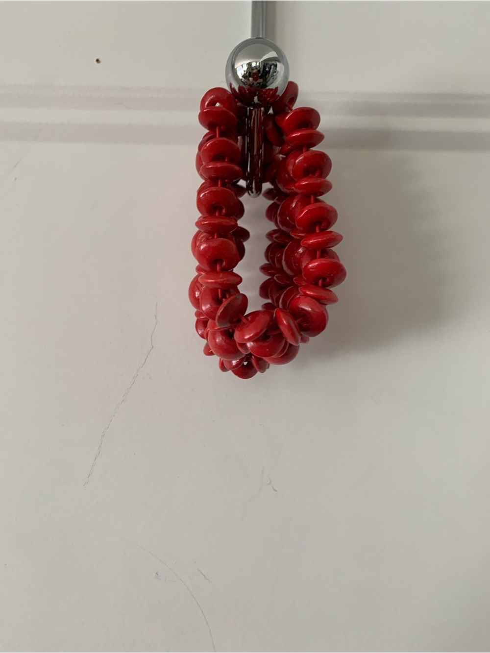 women's wooden Red Beaded Stretch Bracelet - Women Jewelry